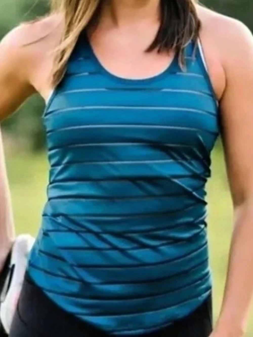 ZYIA Striped Racerback Tank in Blue XXXL Like New